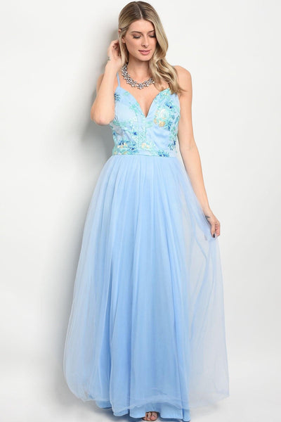Ariah Sky Blue Maxi Gown