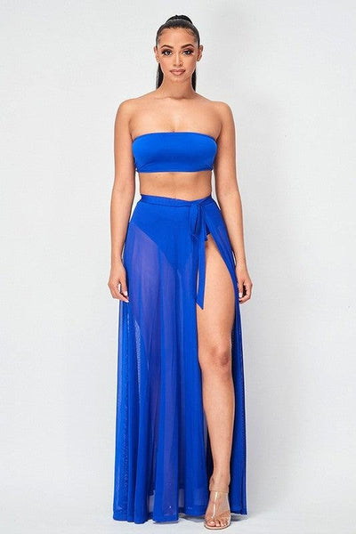 Blue Overlay Skirt