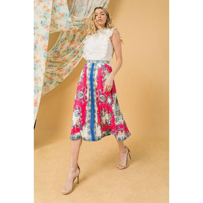 Regal Printed Pleated Skirt
