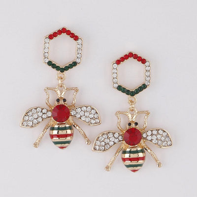 Killer Bee Gold Multi-Jeweled Earrings