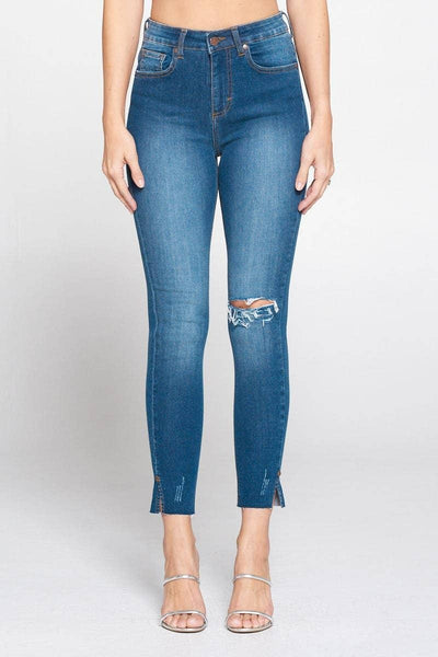 Skinny Distressed High-Rise Jeans