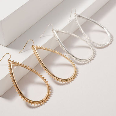 Tear Drop Metal Dangling Earrings