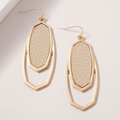 Layered PU Leather Dangling Earrings